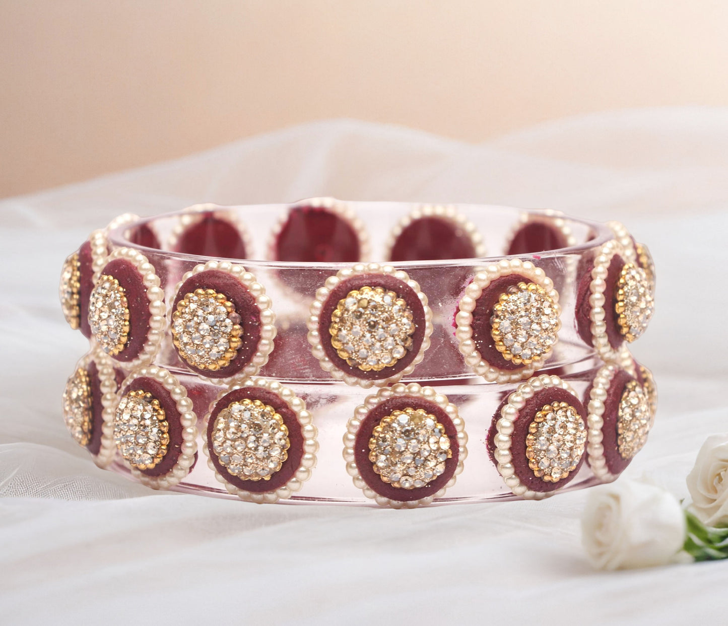 Stylish Transparent Glass Kada for Women & Girls – (Pack of 2)