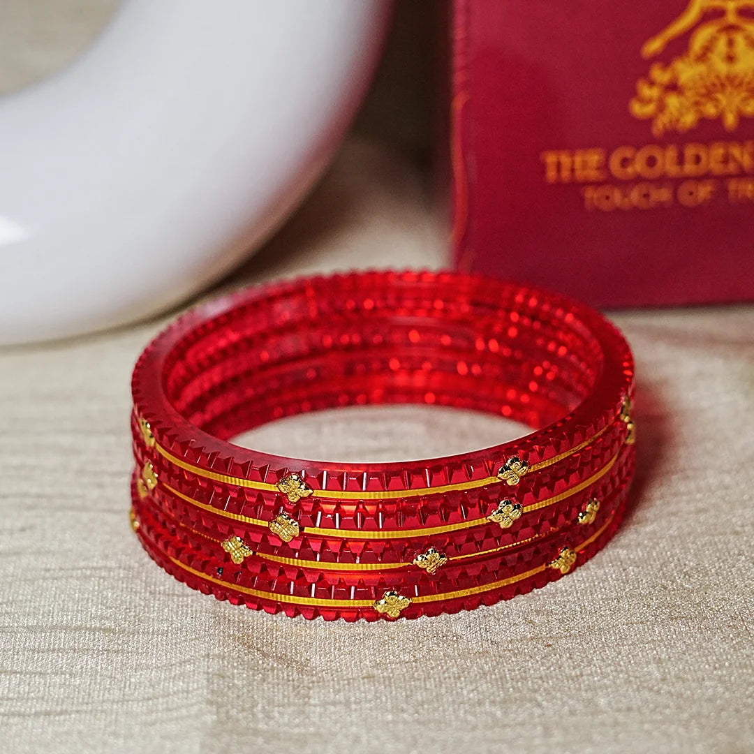 Premium Lightweight Acrylic Kada Bangles for Women (Pack of 4)