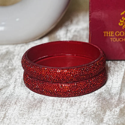 Luxury Glitter Glass Kada Bangles for Women & Girls (Pack of 2)
