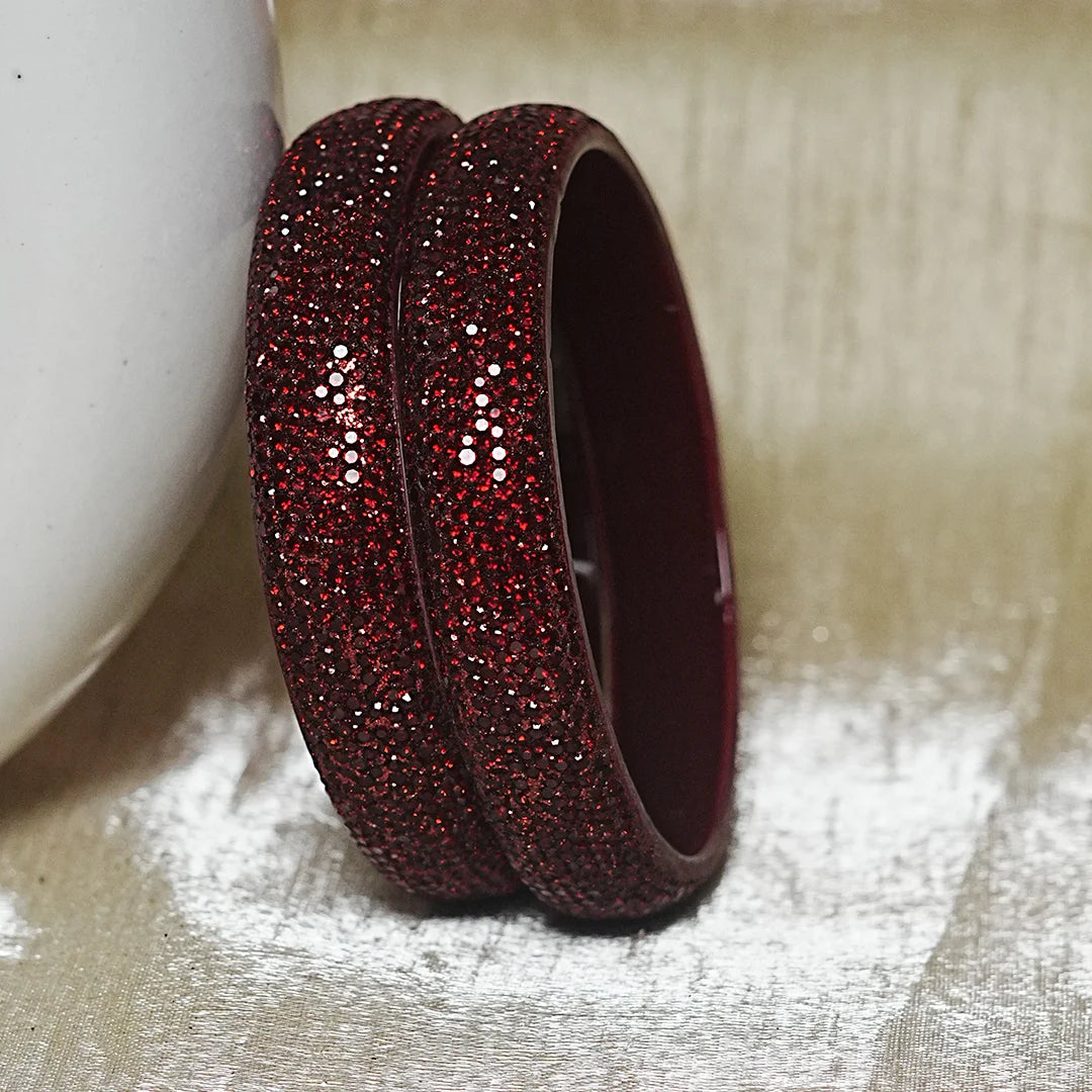 Luxury Glitter Glass Kada Bangles for Women & Girls (Pack of 2)