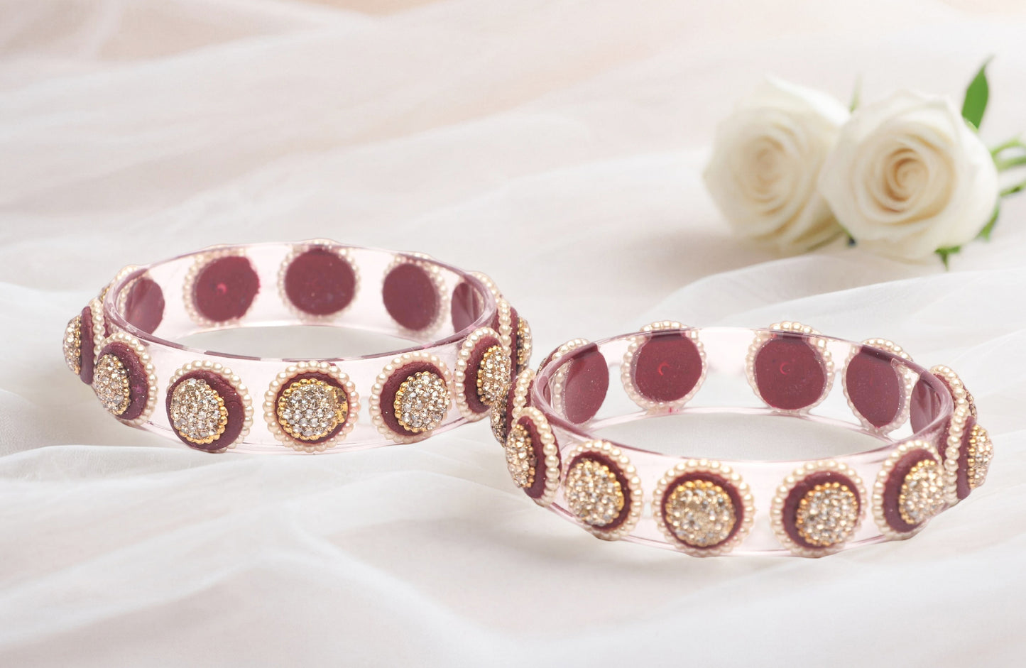 Stylish Transparent Glass Kada for Women & Girls – (Pack of 2)