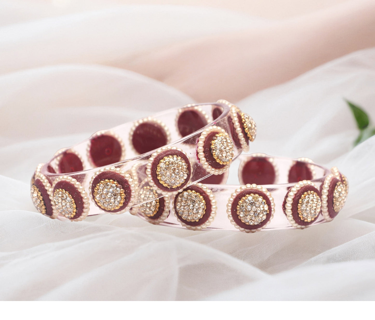 Stylish Transparent Glass Kada for Women & Girls – (Pack of 2)