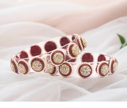 Stylish Transparent Glass Kada for Women & Girls – (Pack of 2)