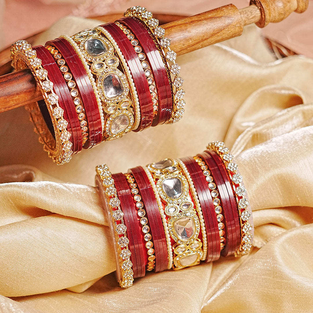 Traditional Indian Bridal Chura Set for Women (Both Hands)