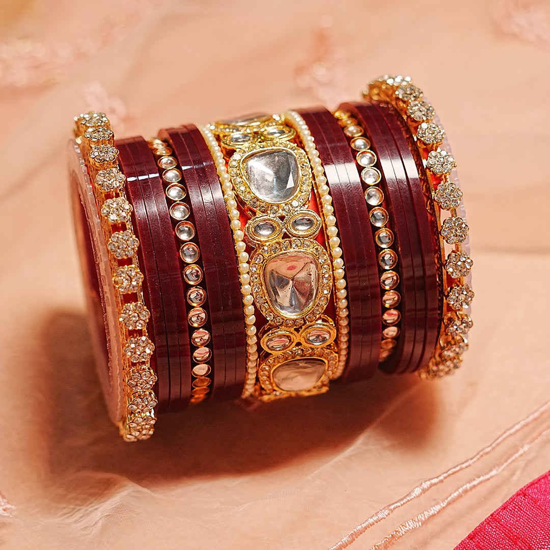 Traditional Indian Bridal Chura Set for Women (Both Hands)