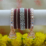 Luxury Metal Bangles Set for Women with Designer Jhumki (Both Hand)