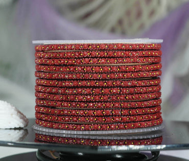 Glass Bangle with Golden Ball Studded for Women & Girls (Pack of 12 Bangles)