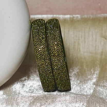 Luxury Glitter Glass Kada Bangles for Women & Girls (Pack of 2)