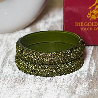 Luxury Glitter Glass Kada Bangles for Women & Girls (Pack of 2)