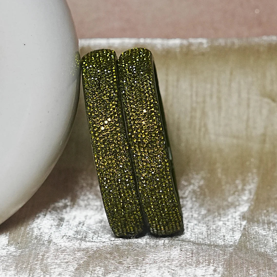 Luxury Glitter Glass Kada Bangles for Women & Girls (Pack of 2)