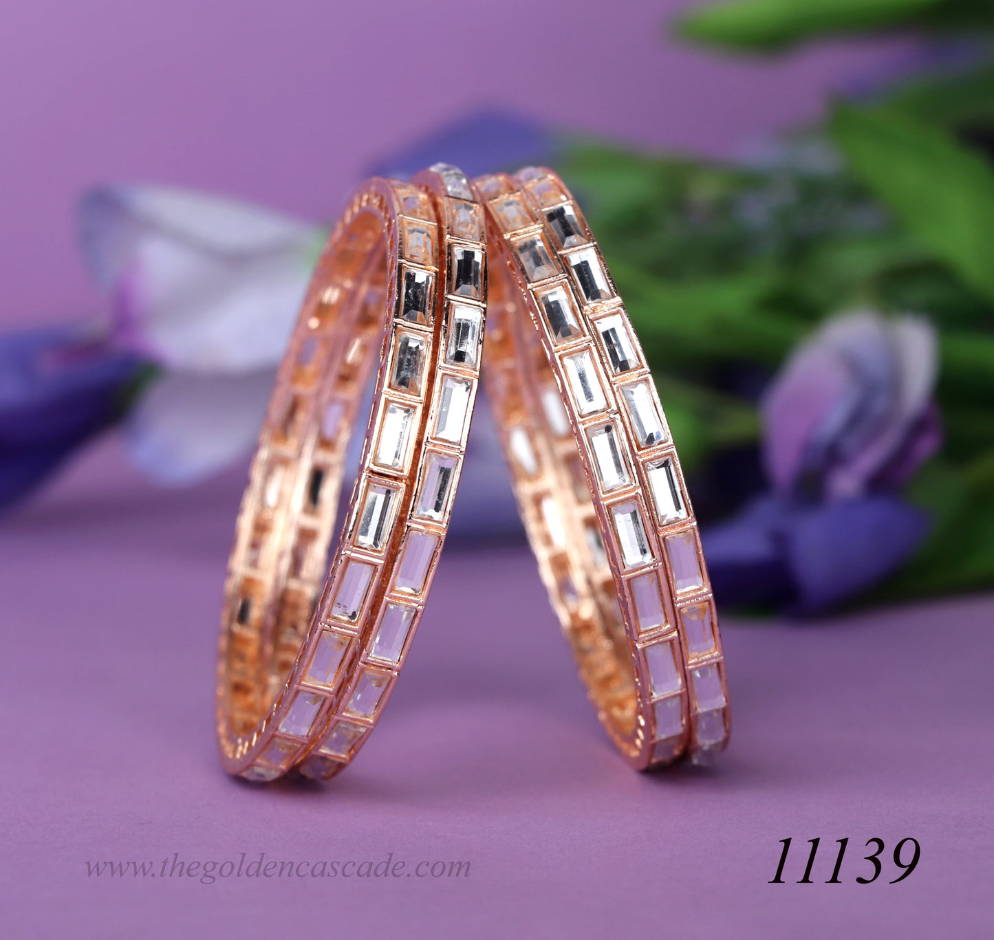 Premium Designer Stone Studded Kada for Women (Pack of 4)