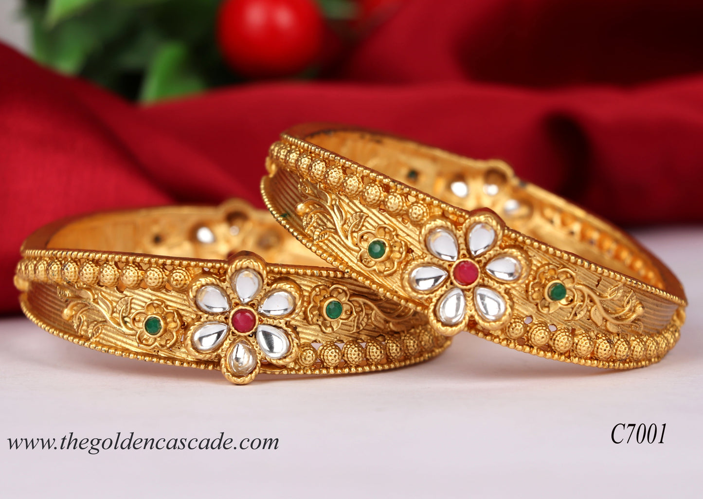 Traditional Designer Brass Kada for Women (Pack of 2)