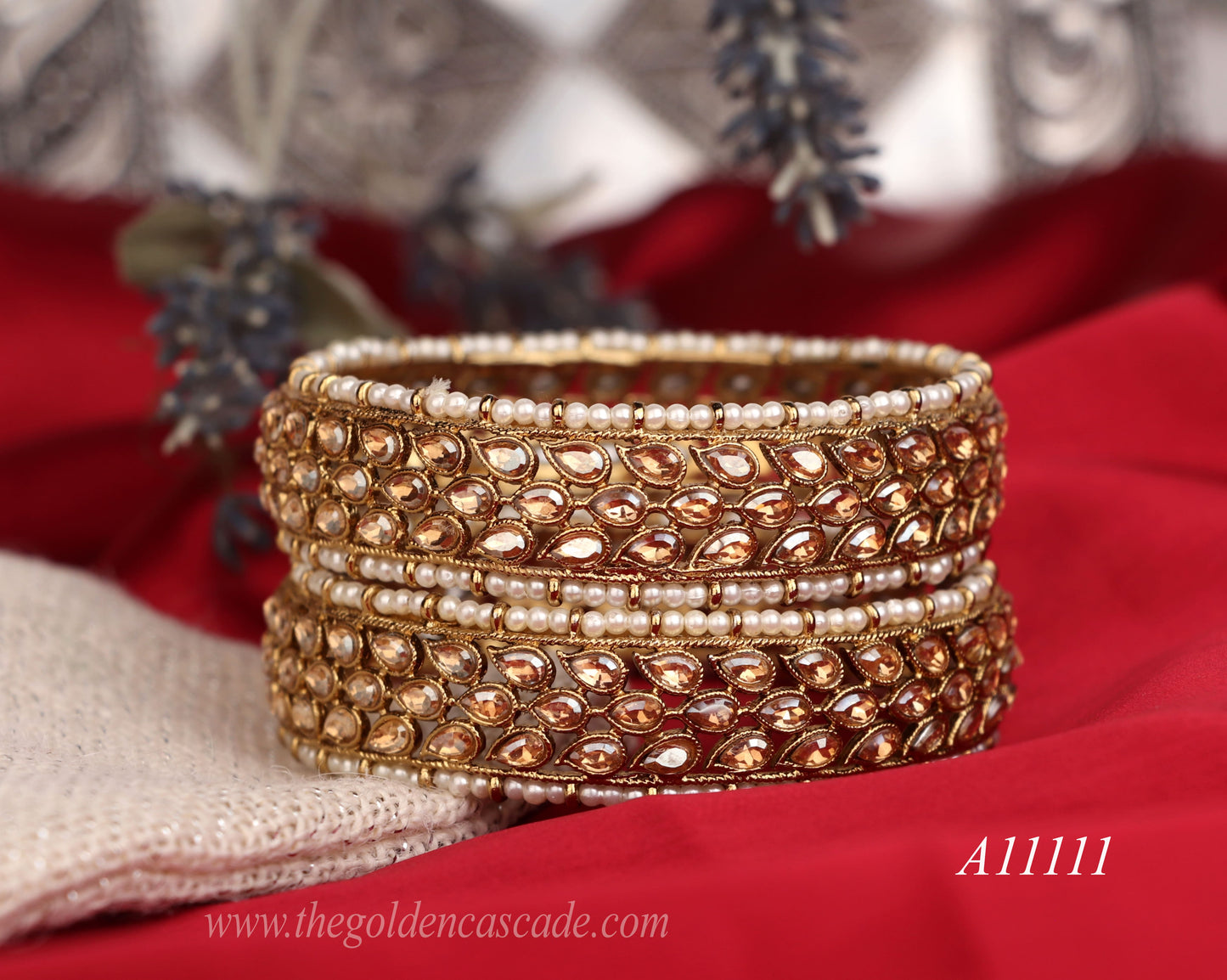 Premium Gold Plated Metal Kada for Women (Pack of 2)