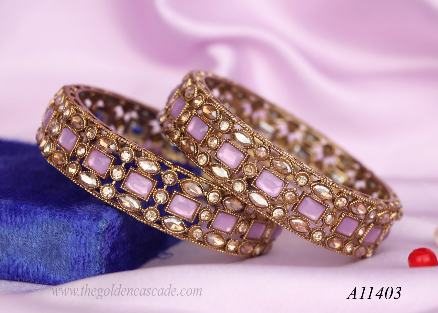 Traditional Kundan Work Metal Kada For Women (Pack of 2)