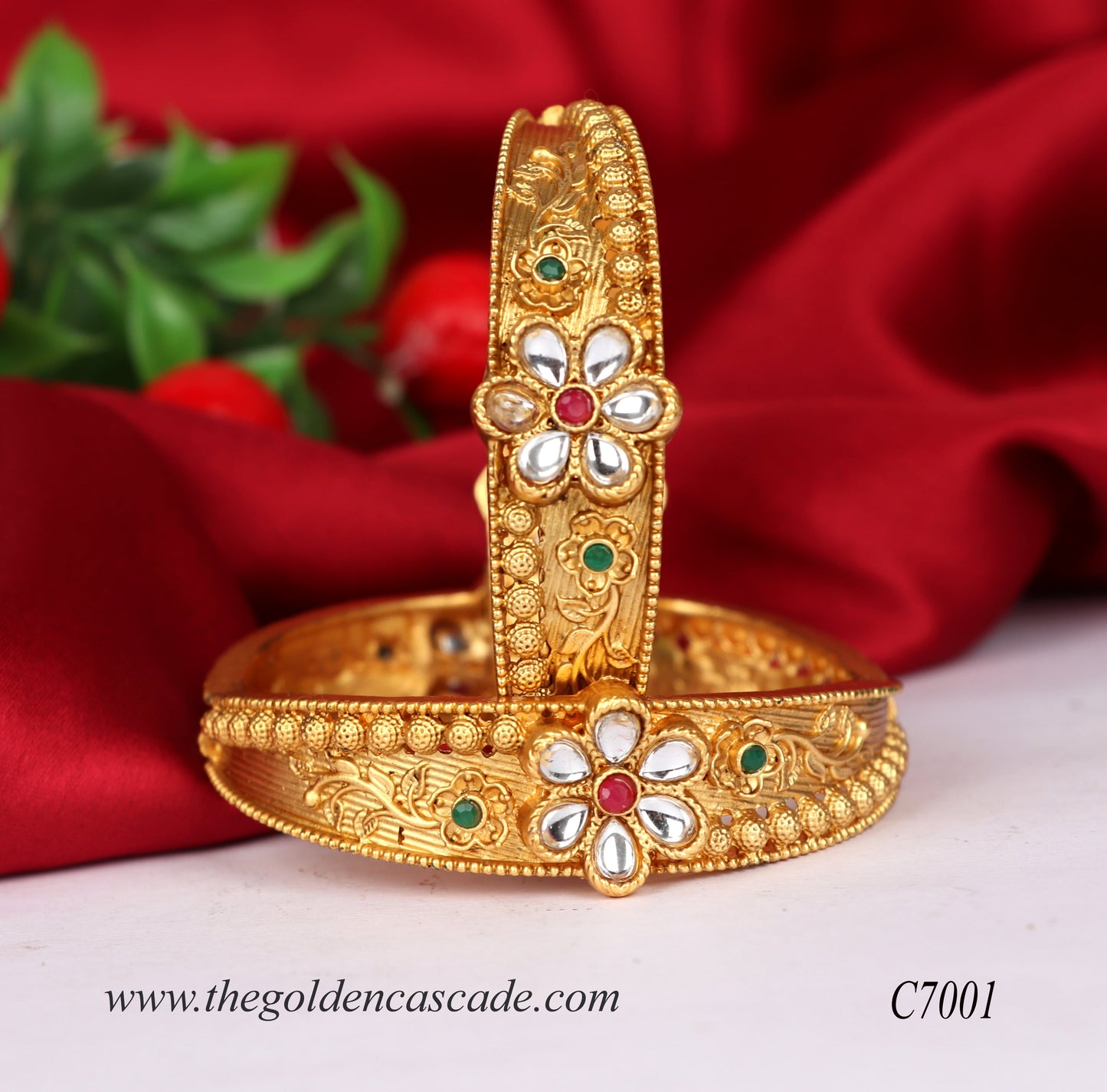 Traditional Designer Brass Kada for Women (Pack of 2)