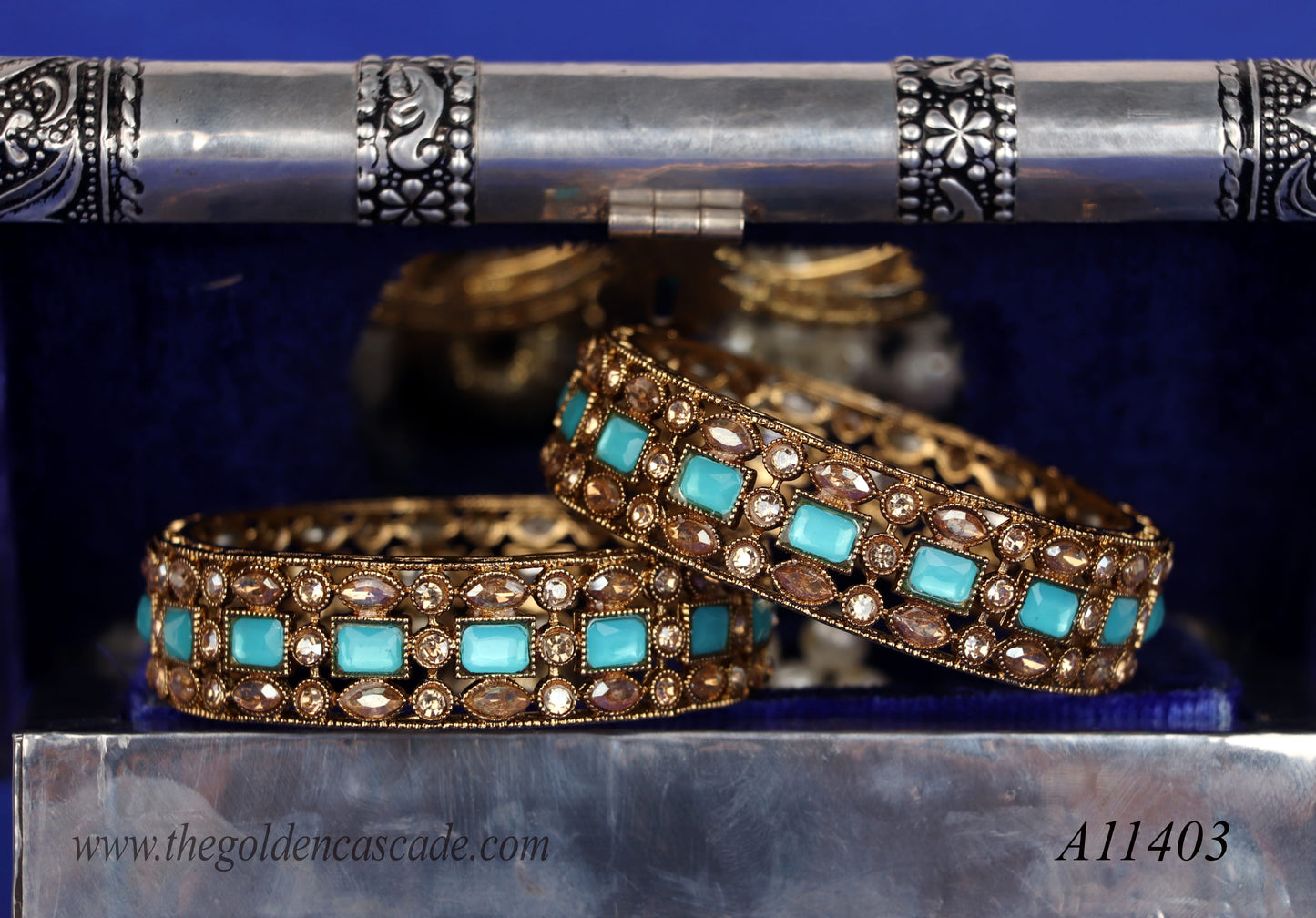 Traditional Kundan Work Metal Kada For Women (Pack of 2)