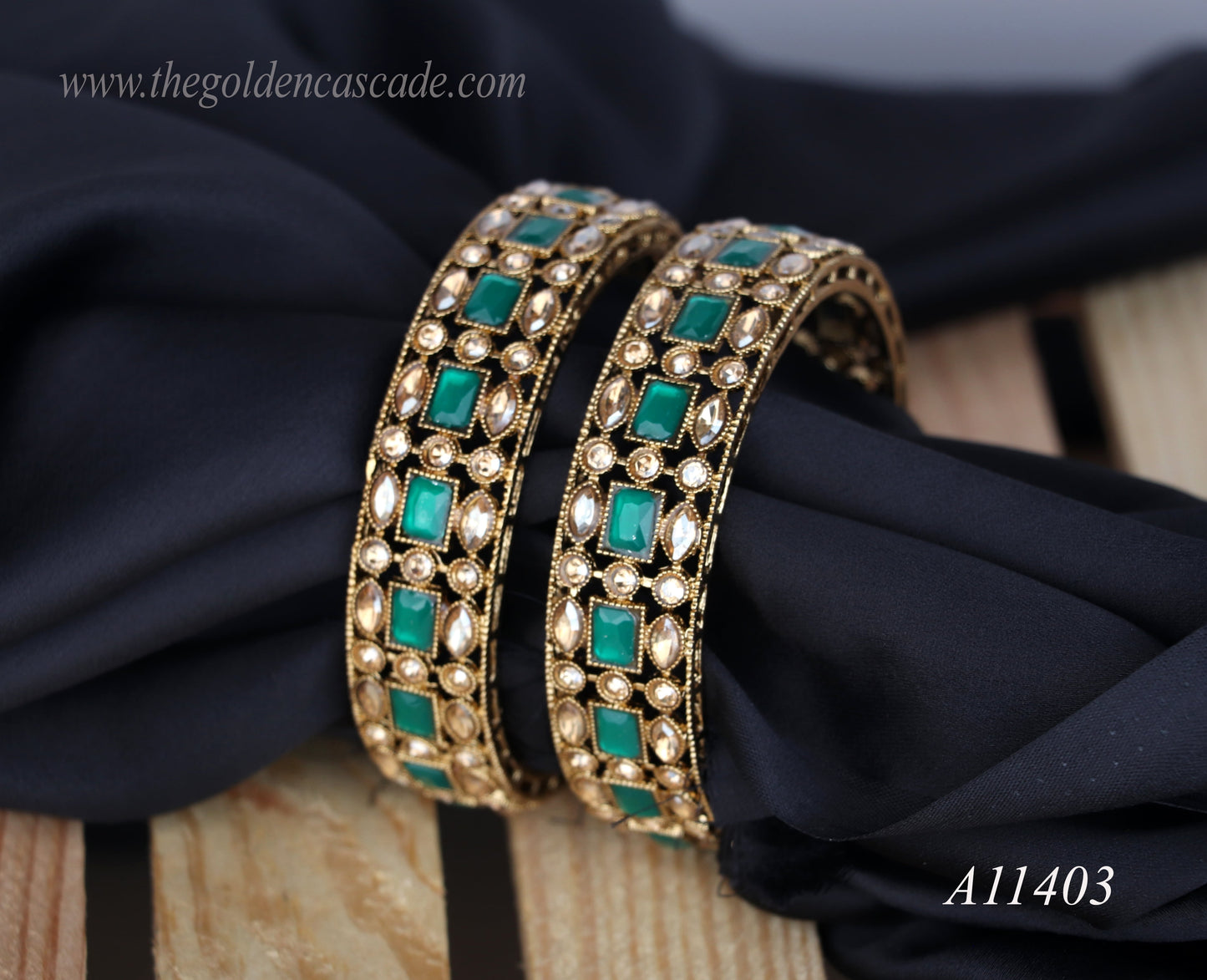 Traditional Kundan Work Metal Kada For Women (Pack of 2)