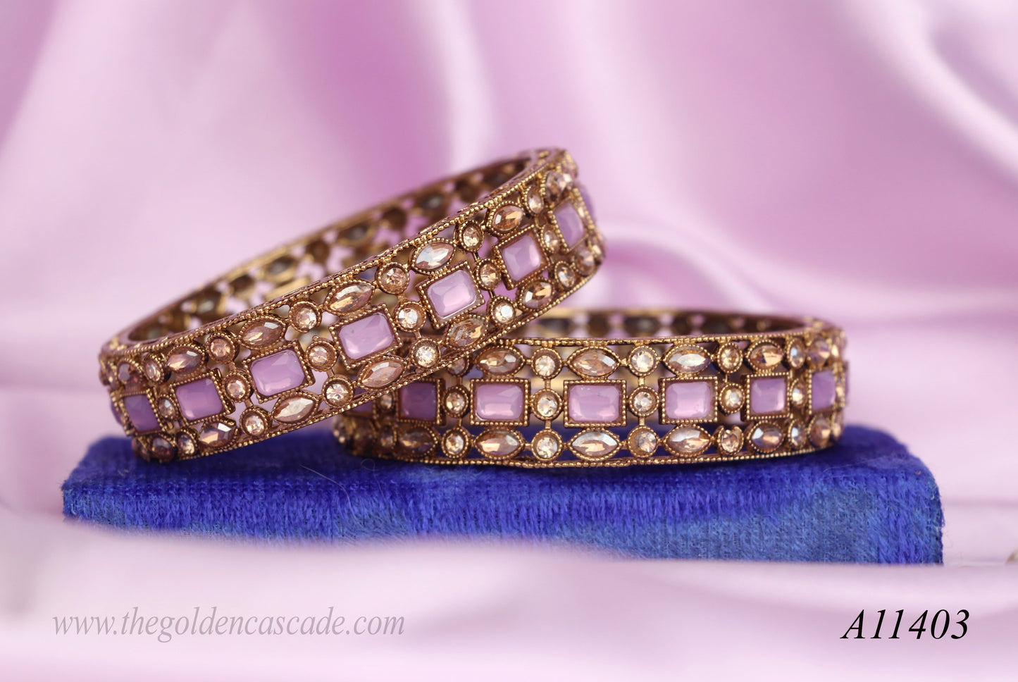 Traditional Kundan Work Metal Kada For Women (Pack of 2)