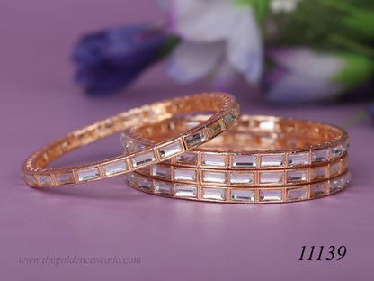 Premium Designer Stone Studded Kada for Women (Pack of 4)