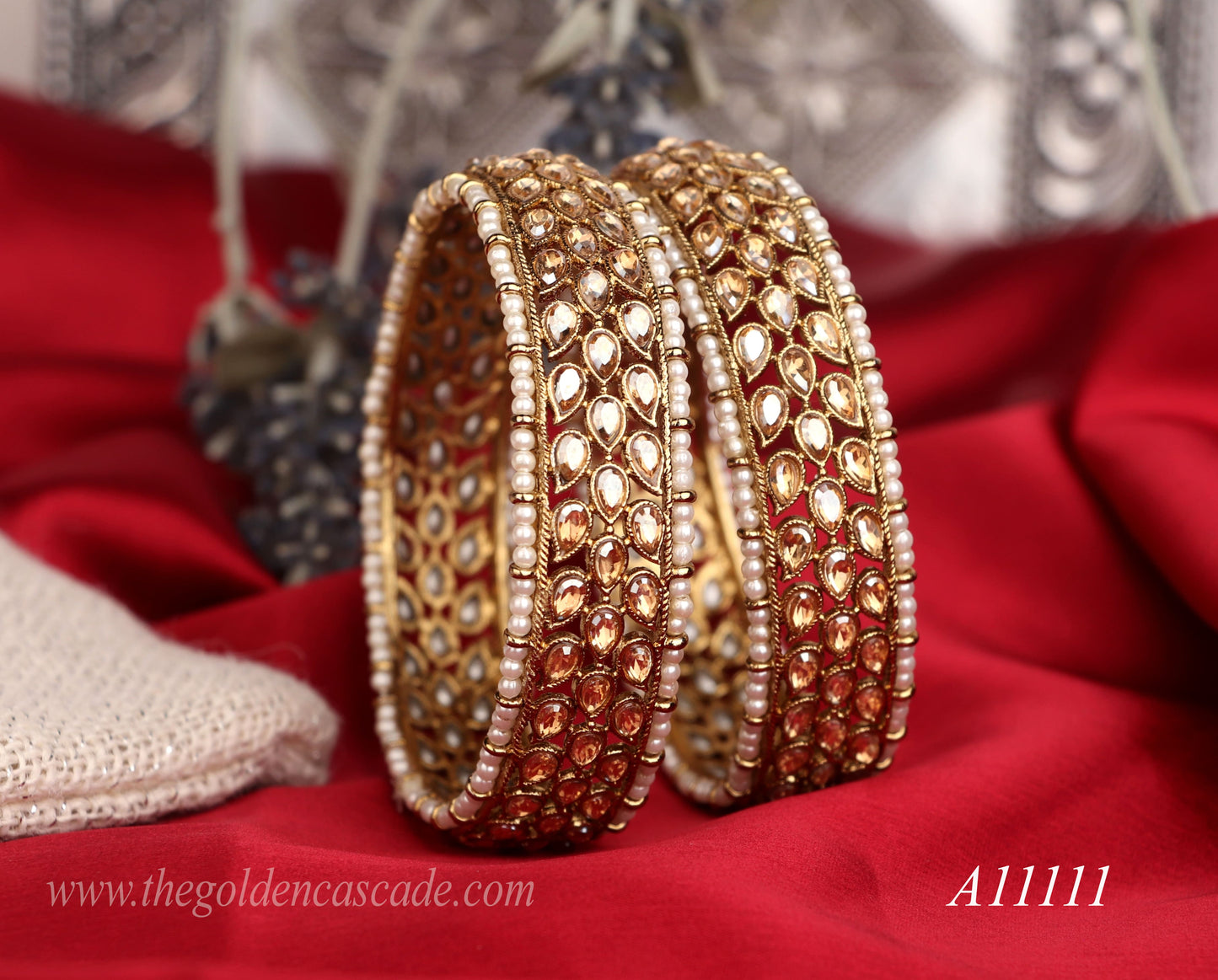 Premium Gold Plated Metal Kada for Women (Pack of 2)