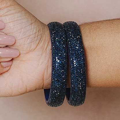 Luxury Glitter Glass Kada Bangles for Women & Girls (Pack of 2)
