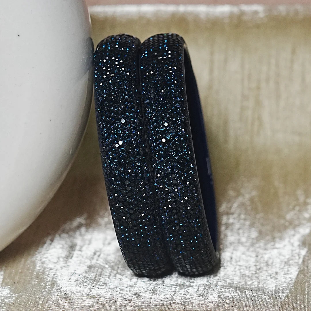 Luxury Glitter Glass Kada Bangles for Women & Girls (Pack of 2)