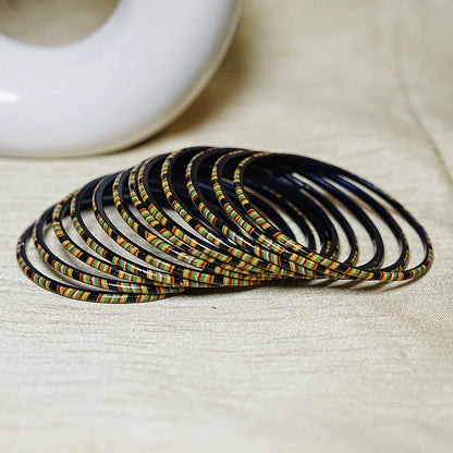 Women’s Printed Glass Bangles – Shiny & Smooth Finish (Pack of 12)