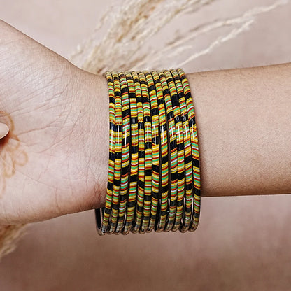 Women’s Printed Glass Bangles – Shiny & Smooth Finish (Pack of 12)