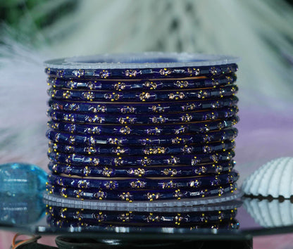 Multiple Color Glass Bangles with Beads Studded for Women & Girls (Pack of 12 Bangles)