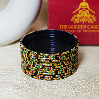 Women’s Printed Glass Bangles – Shiny & Smooth Finish (Pack of 12)