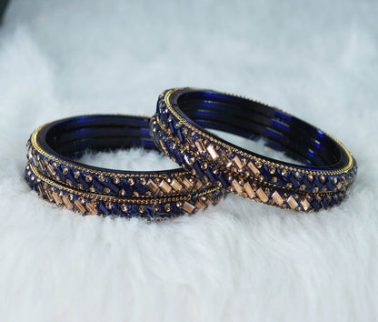 Multiple Color Glass Bangles for Women & Ladies (Pack of 4 Glass kada)
