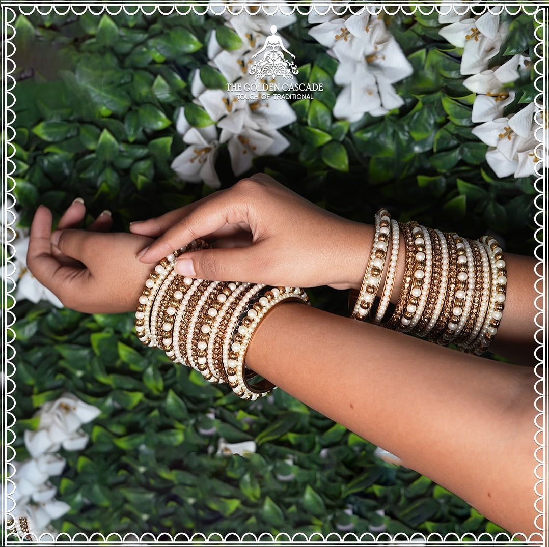 Traditional & Stylish Pearl Bangle Set for Women | Wedding, Festive & Party Wear