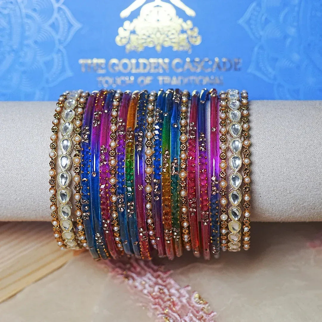 Indian Traditional Glass Bangles Set for Women (Both Hand)