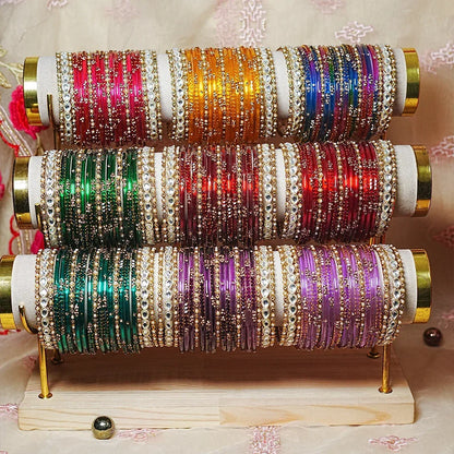 Indian Traditional Glass Bangles Set for Women (Both Hand)