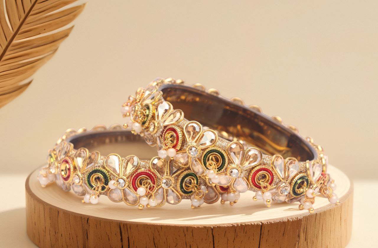 Premium Multicolor Glass Kada for Women (Pack of 2)