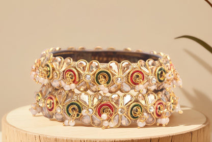 Premium Multicolor Glass Kada for Women (Pack of 2)