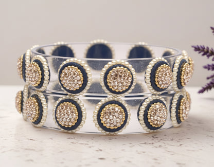 Stylish Transparent Glass Kada for Women & Girls – (Pack of 2)