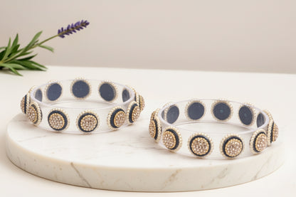 Stylish Transparent Glass Kada for Women & Girls – (Pack of 2)