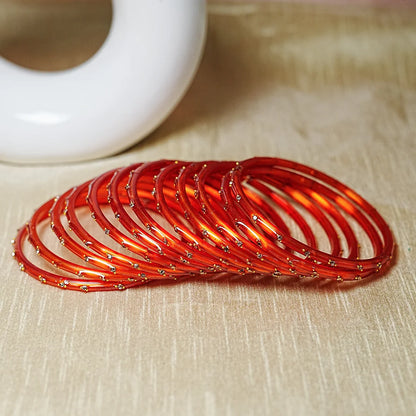 Traditional Lightweight Glass Bangles for Women (Pack of 12)