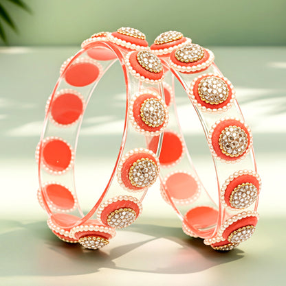 Stylish Transparent Glass Kada for Women & Girls – (Pack of 2)