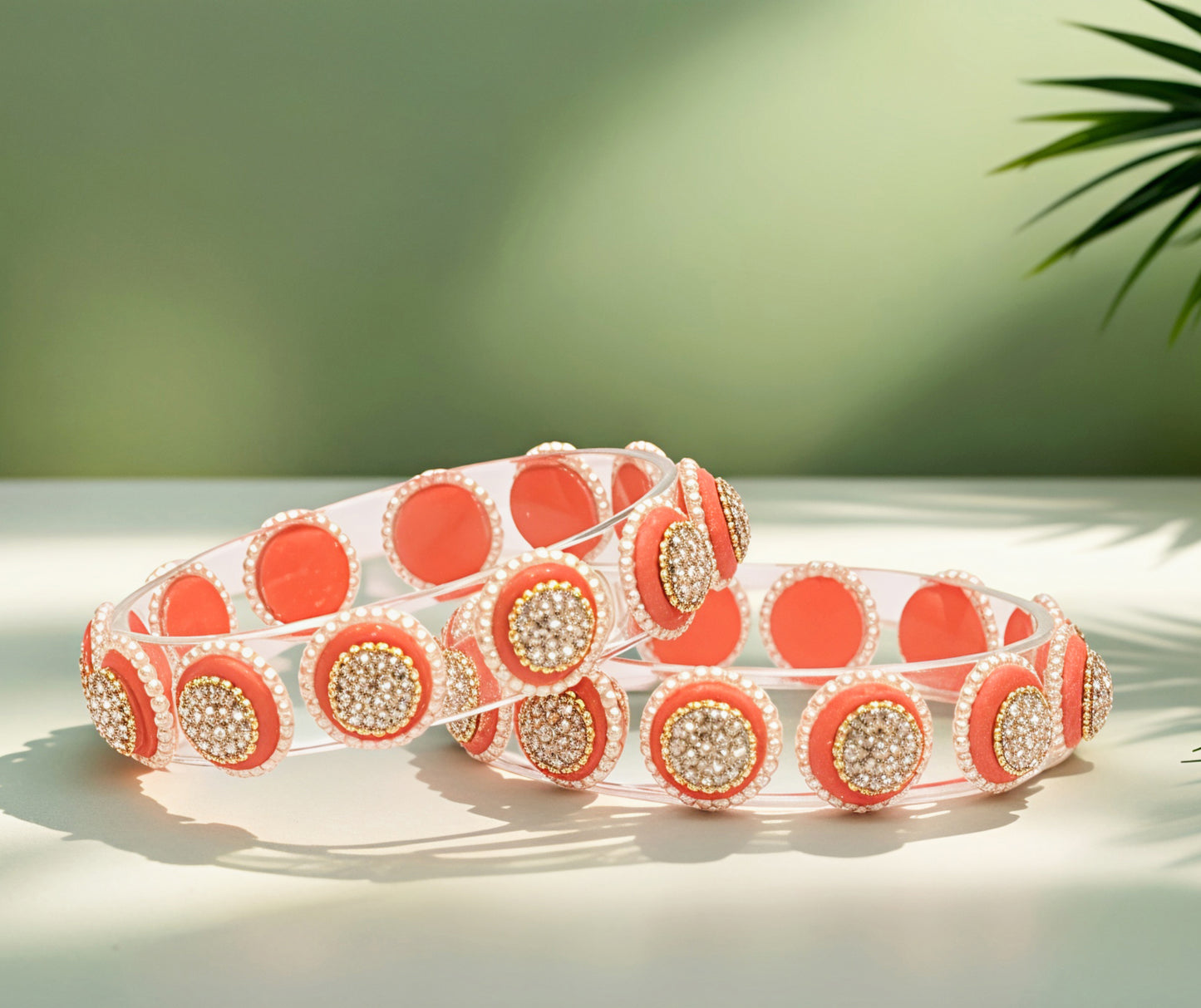 Stylish Transparent Glass Kada for Women & Girls – (Pack of 2)