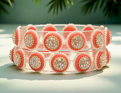 Stylish Transparent Glass Kada for Women & Girls – (Pack of 2)