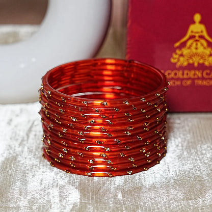 Traditional Lightweight Glass Bangles for Women (Pack of 12)