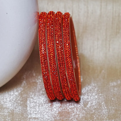 Handmade Designer Beads Work Glass Kada Bangles for Women & Girls (Pack of 4)