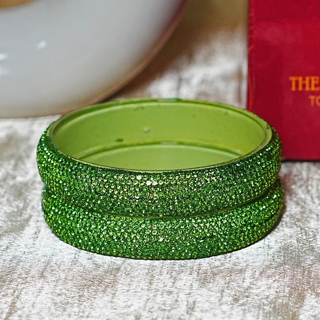 Luxury Glitter Glass Kada Bangles for Women & Girls (Pack of 2)