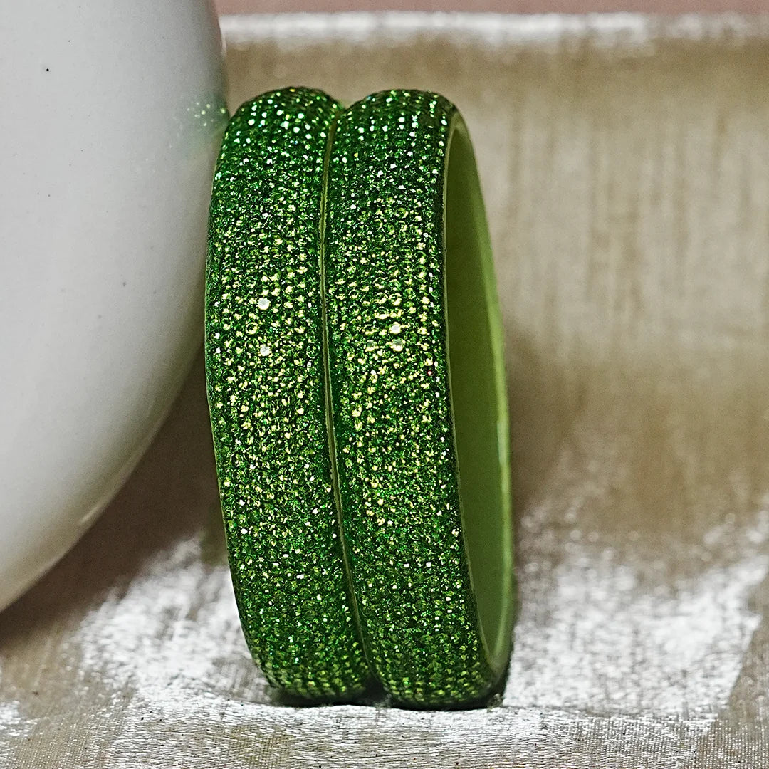 Luxury Glitter Glass Kada Bangles for Women & Girls (Pack of 2)