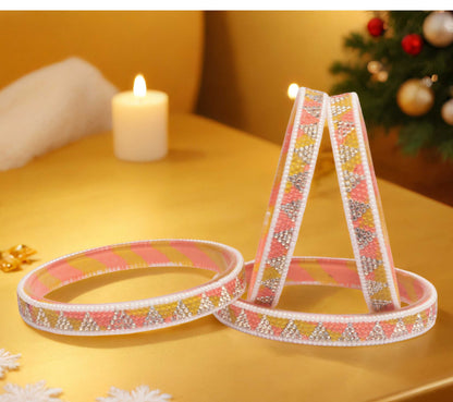 Handmade Multicolor Shade Glass Kada for Women & Girls (Pack of 4)