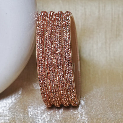 Handmade Designer Beads Work Glass Kada Bangles for Women & Girls (Pack of 4)