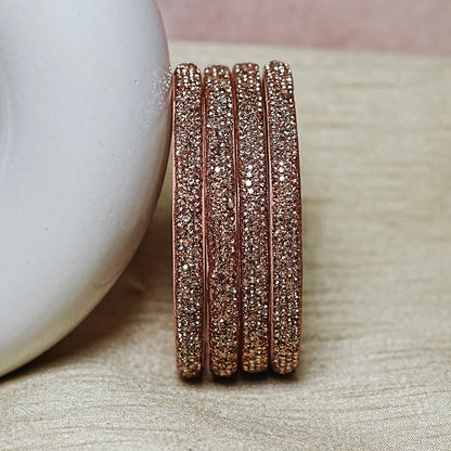 Handmade Beaded Work Glass Kada Bangles for Women & Girls (Pack of 4 Kada)