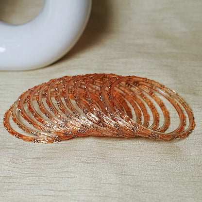 Designer Beads Work Glass Bangles for Women (Pack of 12 Bangle)